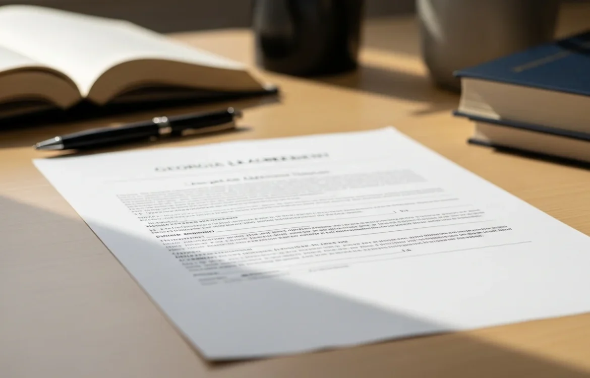 A desk setup with a pen, books, and the Georgia Lease Agreement Template: Free Download & Legal Guide document.