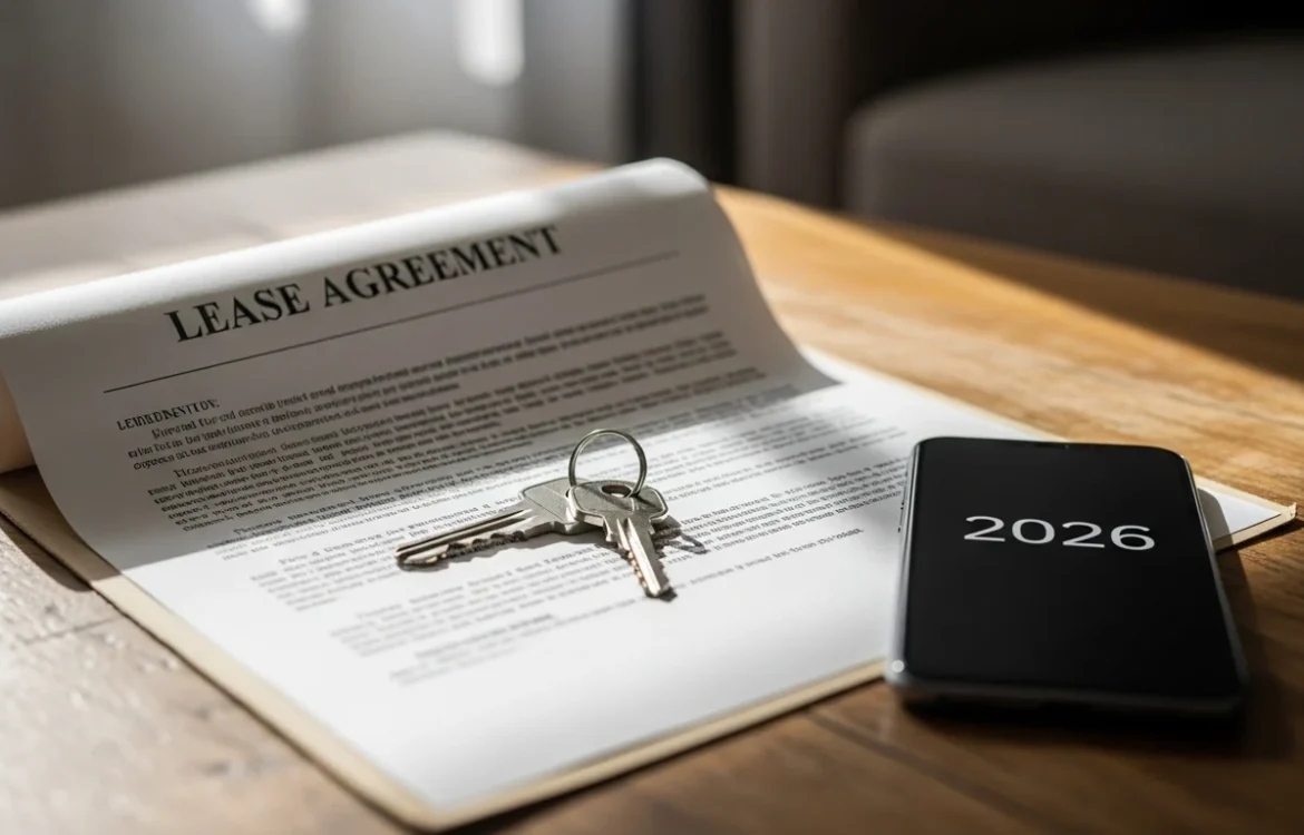 Keys and 2026 phone screen on a Lease Agreement. What Are My Rights After Lease Expires? A Complete 2026 Guide.