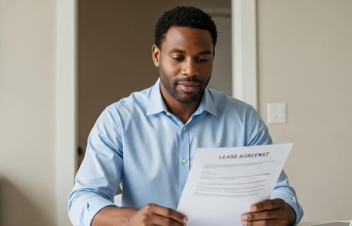 A man reads a lease agreement. What Is a Security Deposit? A Complete Explanation for Renters must be understood before signing.