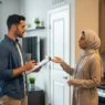 Man and woman using an Apartment Tour Checklist: 20 Essential Questions to Ask in 2026 during a home viewing.