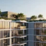 Modern architectural exterior of Glen Wall Heights Apartments featuring luxury glass balconies and sustainable design.