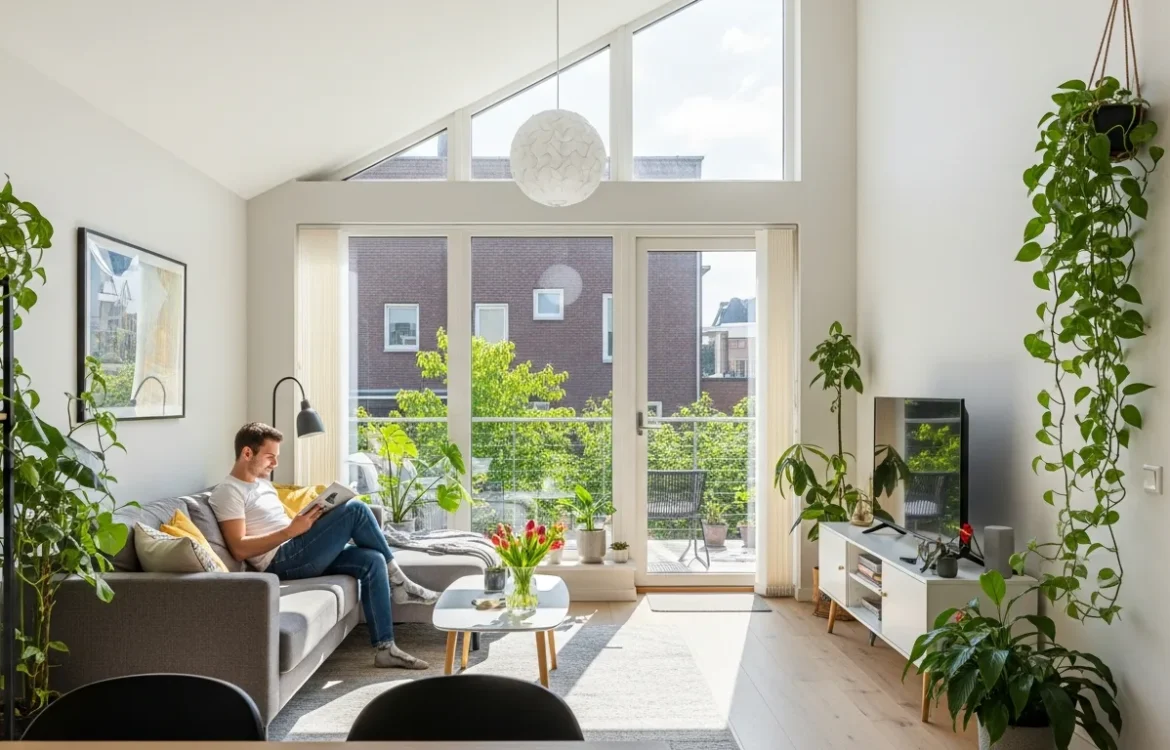 A bright living room with sunlight showing why is a garden level apartment dark is often a common misconception.