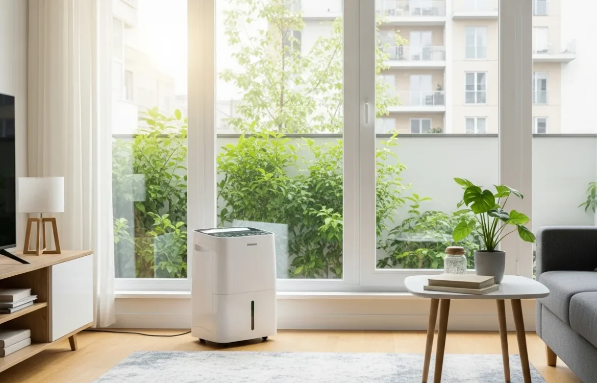 A bright living space showing how to keep a garden level apartment dry and mold-free with proper ventilation.