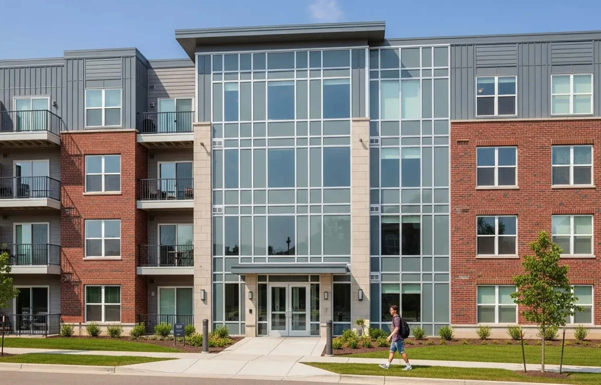 Exterior view of the Wall & Grand Apartments complex near the SIU campus.